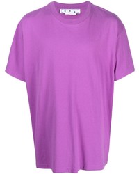 T-shirt girocollo stampata viola melanzana di Off-White