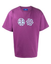 T-shirt girocollo stampata viola melanzana di PACCBET