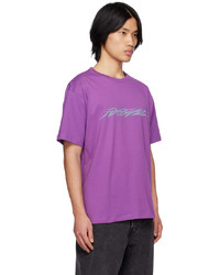T-shirt girocollo stampata viola melanzana di Rassvet