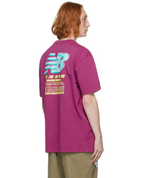T-shirt girocollo stampata viola melanzana di New Balance