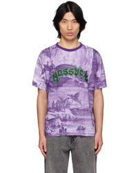 T-shirt girocollo stampata viola melanzana di Rassvet
