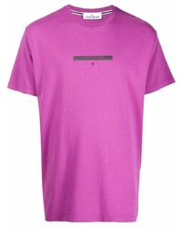 T-shirt girocollo stampata viola melanzana di Stone Island