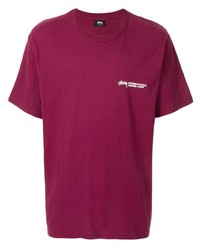 T-shirt girocollo stampata viola melanzana di Stussy