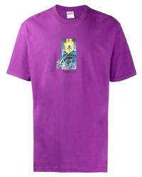 T-shirt girocollo stampata viola melanzana di Supreme