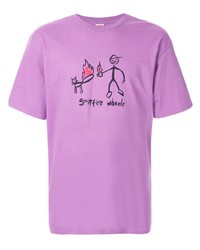 T-shirt girocollo stampata viola melanzana di Supreme