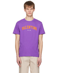 T-shirt girocollo stampata viola melanzana di Valentino