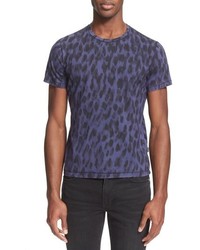 T-shirt girocollo stampata viola