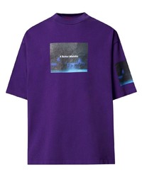 T-shirt girocollo stampata viola di A BETTER MISTAKE