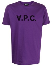 T-shirt girocollo stampata viola di A.P.C.