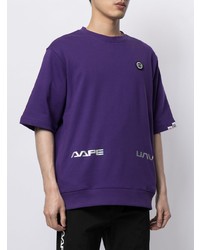 T-shirt girocollo stampata viola di AAPE BY A BATHING APE