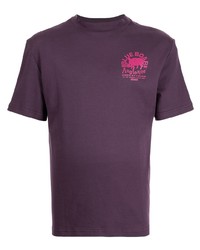 T-shirt girocollo stampata viola di Anglozine