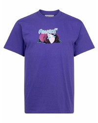 T-shirt girocollo stampata viola di Awake NY