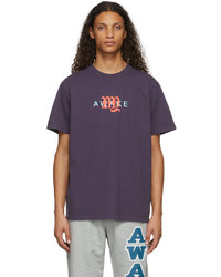 T-shirt girocollo stampata viola di Awake NY