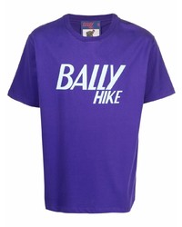 T-shirt girocollo stampata viola di Bally