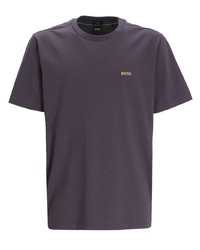 T-shirt girocollo stampata viola di BOSS