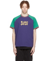 T-shirt girocollo stampata viola di Brain Dead