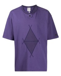T-shirt girocollo stampata viola di Craig Green