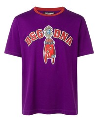T-shirt girocollo stampata viola di Dolce & Gabbana