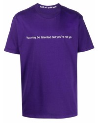 T-shirt girocollo stampata viola di F.A.M.T.