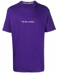 T-shirt girocollo stampata viola di F.A.M.T.