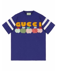 T-shirt girocollo stampata viola di Gucci