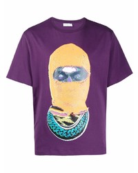 T-shirt girocollo stampata viola di Ih Nom Uh Nit