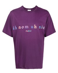 T-shirt girocollo stampata viola di Ih Nom Uh Nit