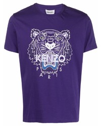 T-shirt girocollo stampata viola di Kenzo