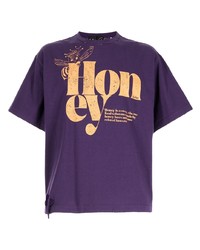 T-shirt girocollo stampata viola di Kolor