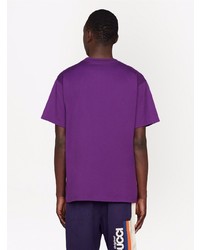 T-shirt girocollo stampata viola di Gucci