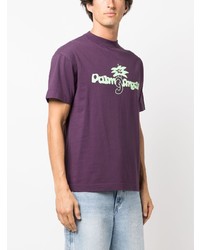 T-shirt girocollo stampata viola di Palm Angels