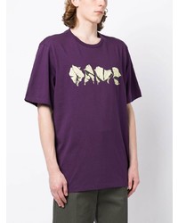 T-shirt girocollo stampata viola di Oamc