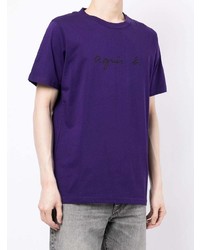 T-shirt girocollo stampata viola di agnès b.