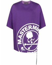 T-shirt girocollo stampata viola di Mastermind World