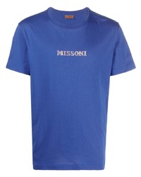 T-shirt girocollo stampata viola di Missoni