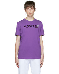 T-shirt girocollo stampata viola di Moncler