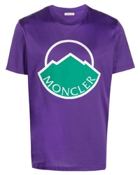 T-shirt girocollo stampata viola di Moncler