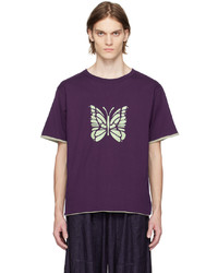T-shirt girocollo stampata viola di Needles