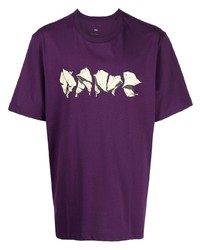 T-shirt girocollo stampata viola di Oamc