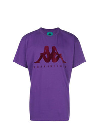 T-shirt girocollo stampata viola di Paura