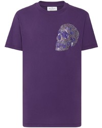T-shirt girocollo stampata viola di Philipp Plein