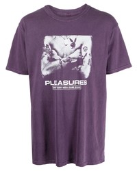 T-shirt girocollo stampata viola di Pleasures