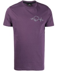 T-shirt girocollo stampata viola di PS Paul Smith