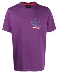 T-shirt girocollo stampata viola di PS Paul Smith