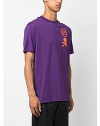 T-shirt girocollo stampata viola di Philipp Plein
