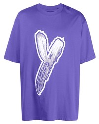 T-shirt girocollo stampata viola di Y-3