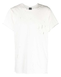 T-shirt girocollo strappata bianca di COOL T.M