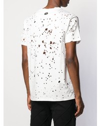 T-shirt girocollo strappata bianca di Philipp Plein