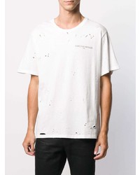 T-shirt girocollo strappata bianca di Garcons Infideles