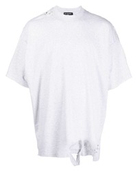 T-shirt girocollo strappata grigia di Balenciaga
